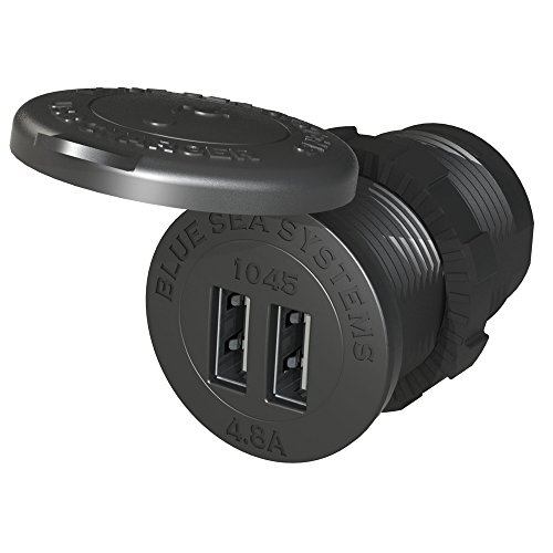 Blue Sea 1045 12/24V Dual Usb Charger 1 1/8" Hole Mount (Part #1045 By Blue Sea Systems)