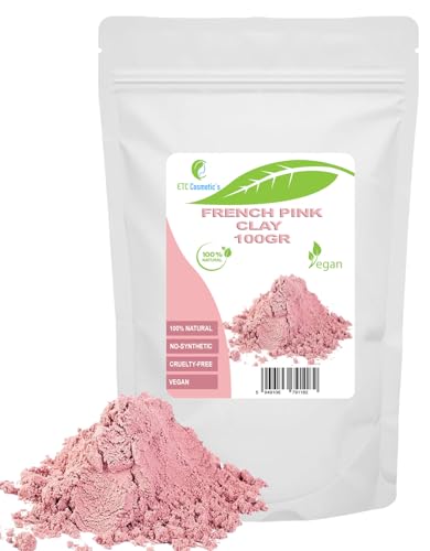 Arcilla rosa francesa - 100 gr - Mascarillas faciales caseras, mascarillas corporales, mascarillas capilares, peelings y exfoliantes suaves, elaboración de jabón, antienvejecimiento