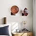Rovarahoom Basketball Holder Wall Mount, 2 Pcs Walnut Wood Ball Holder for Storage Soccer Volleyball Football Autograph, Basketball Rack Display for Boys Sports Accessories Organizer Wall Decor