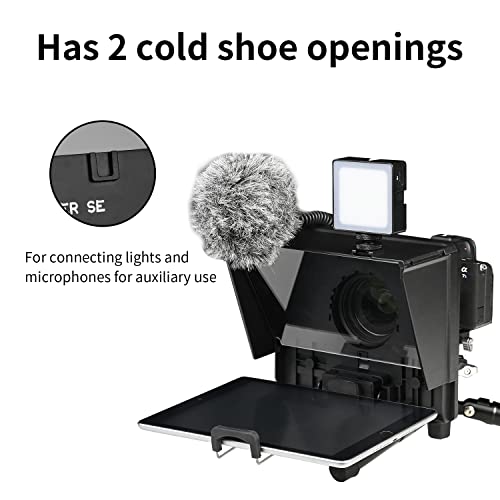 Yc Onion Teleprompter With Remote Control For Iphone Ipad Tablet Smartphone 11Inch, Portable Teleprompter Kit With Lens Ring For Camera Ultra Wide Angle Lens Video Recording Live Broadcast Streaming #TOP3