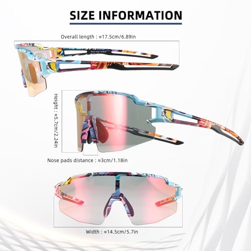 Image of ROCKBROS Photochromic Sports Sunglasses Professional Anti Fog - UV400 Goggles with Myopia Frame for Running Cycling Fishing
