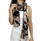 La Fiorentina 100% Wool Deer Print Scarf - Brown Combo - One Size (40 x 80 inches)