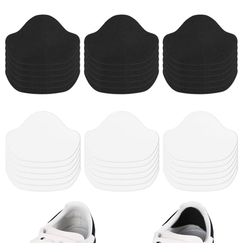18 Paar Fersenschutz für Schuhe, Schwarz & Weiß Sneaker Schuh Fersen Reparatur, Selbstklebende Fersenpolster Schuhe, Pu Leder Hackenpolster Schuhe, Heel Me Fersen Patch, Dünn und Leicht