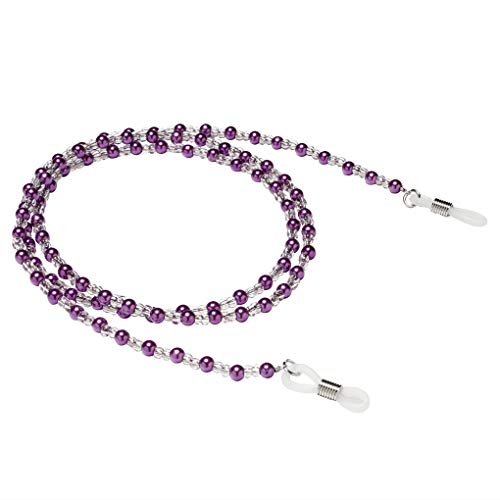 Boburyl Gafas de retención de la Cadena de Gafas de Sol con Cuentas Cuerda Gafas Soporte para la Correa de la decoración, púrpura Cover