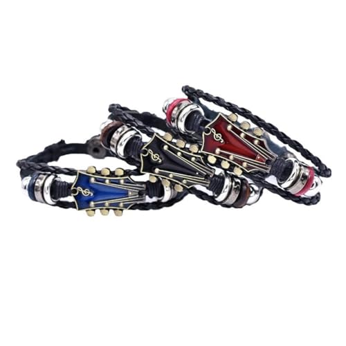 Pulsera De Cuero Multicapa Estilo Punk Para Hombre miniatura 4