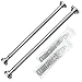 Drążek do zasłony prysznicowej bez wiercenia, drążek teleskopowy, karnisz zaciskowy, 2 sztuki, wyprodukowano ze stali nierdzewnej 304, 65-115 cm, z 12 haczykami
