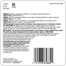 Duracell 76A 1.5V Batteries, 4 Count (Pack of 1), 76A 1.5 Volt Battery, Equivalent to LR44, A76, & AG13, Long-lasting for Watches, Alarms, Calculators & More - 1