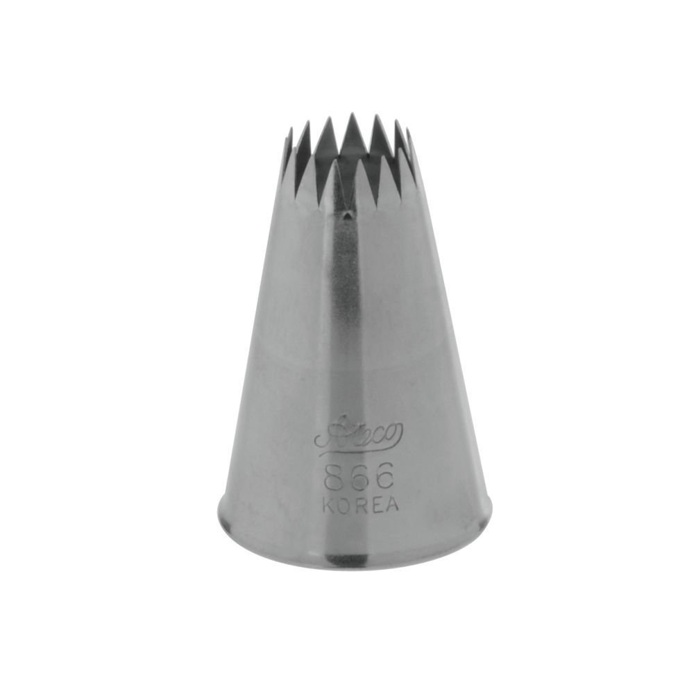 French Star Pastry Tube, Stainless Steel Seamless Design, # 6, Opening