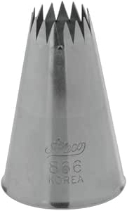 Ateco # 866 - French Star Pastry Tip 1/2'' Opening Diameter- Stainless Steel