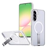 YUECXIN Custodia Magnetica per Samsung Galaxy A57 5G, Utlra Sottile Design Nido d’Ape Raffreddante Cover Antiurto con Cavalletto Metallo Invisibile, Clear
