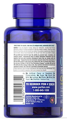 Puritan's Pride Omega-3 Fish Oil Plus Cholesterol Support** #TOP2
