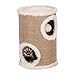 TRIXIE Katzentonne Edoardo 50 cm in taupe/creme – zweistöckige Kratztonne für Katzen mit gepolsterter Liegefläche & Sisalkratzfläche, gemütlich & stabil – 4331