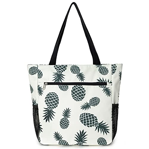 Image of ETidy Large Capacity Foldable Tote Bag With Zipper | Water-resistant, Lightweight, Sandproof, Beach Bag, Gym Bag, Travel Shopping Bag