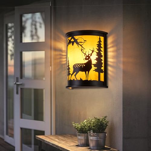 Monyohame RUSTIC DEER WALL SCONCES Rustic Deer Wall Sconce,Farmhouse Indoor Wall Light Fixtures,E12 Base Modern Industrial Wall Lamp Lighting Fixture thumb #8
