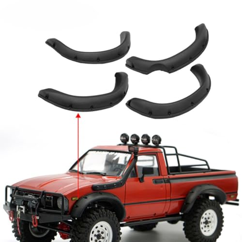 Sourcils de roue RC 1:10 en caoutchouc noir pour extension et protection de carrosserie voiture