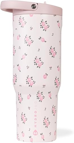 Miniatura 32 de HydroJug Sport Botella de acero inoxidable con popote, aislada al vacío, de 40 onzas, a prueba de fugas, diseño ergonómico, reutilizable, apta para