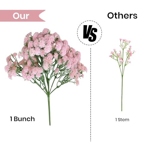Image of Art Street Babys Breath Pink Flowers Artificial Gypsophila Bouquets Flowers | New Year Mothers Day Gifting, Faux Flowers for Vases | Decoration Items for Living Room| Set of 3 (Size: 14 Inch)