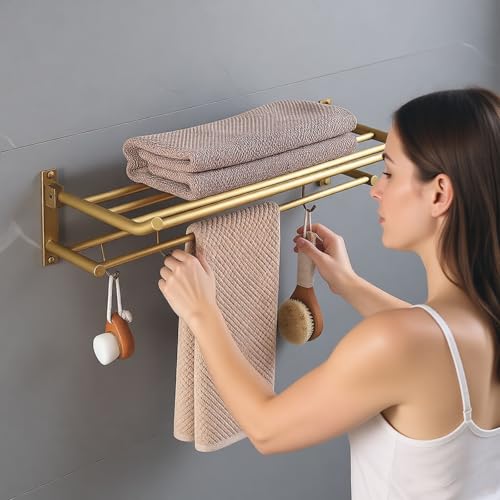 Porte-serviettes mural 60 cm solide pour suspendre grands draps de bain
