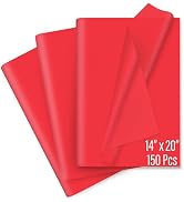 SANZIX 150 Sheets Red Tissue Paper for Gift Bags Bulk 14 x 20 Inch - Valentine Tissue Paper Use f...