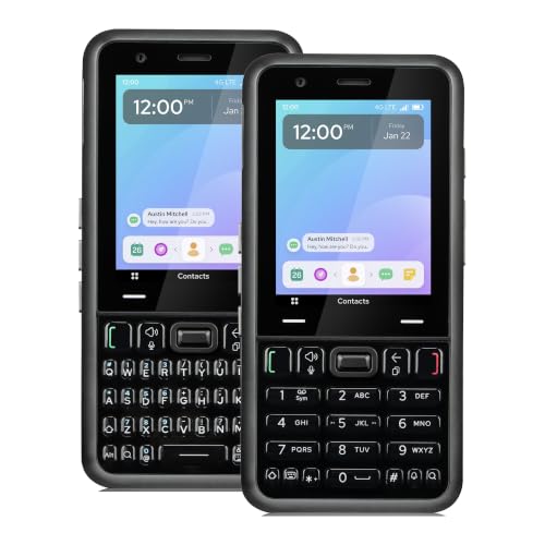 Keyphone Hybrid 4G LTE Unlocked Phone with Physical QWERTY Keyboard, 13MP Camera - Modular Dumb Phone for Verizon, AT&T, T-Mobile - Dual SIM, 48-Hour Battery, 4GB/64GB, Gorilla Glass, USB-C