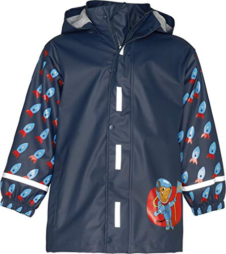 Playshoes Regenjacke Unisex Kinder Wind- und wasserdicht Regenmantel Regenbekleidung, Die Maus Weltraum, 92