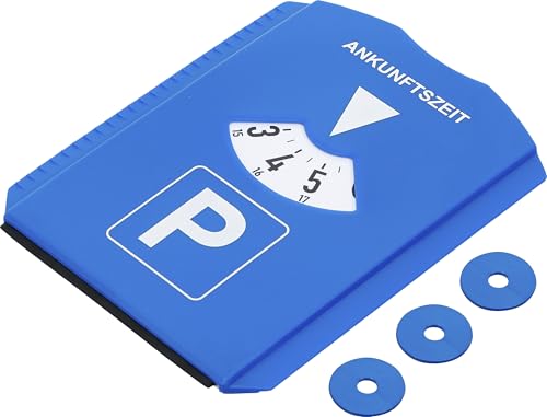 BGS DIY 80721 | Parkscheibe | mit Eiskratzer/Gummilippe und 3 Einakufswagenchip | für Auto und Motorrad