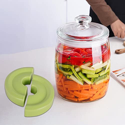Vencer Wide Mouth Jar Split Fermentation Weight,Fermenting weights for Pickling & Fermentation Crock,Green,VHF-020G - Thumbnail 2