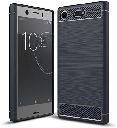 Case Compatible with Sony Xperia XZ1 Compact Case, Carbon Fiber Pattern Shock Absorption Slim case Compatible with Sony Xperia XZ1 Compact (2017) (Blue)