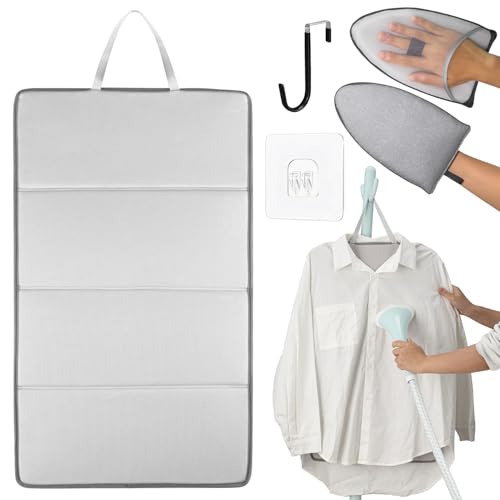 BINIMBER Steamer Board for Clothes with Garment Steamer Ironing Gloves Stand for Steaming Clothes Steamer Pad Hanging Ironing Board Steamer for Clothes Hanging Steam Iron Pad