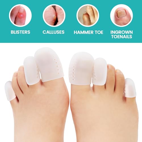 Image of Gel Toe Caps, 32 Pack Toe Protectors for Women, Silicone Toe Covers Sleeves for Men, Blisters, Corns, Friction Pain Relief (Multi-Size)