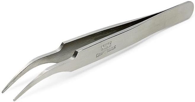 Tamiya HG 300074108 Tweezers Curved/Round Steel