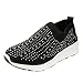 IQYU Baskets basses pour femme - En toile - Pour la marche - Automne - Hiver - Pour la course à pied - Coussin d'air - Gym - Confortable - Chaussures pour femme, Noir , 41 EU