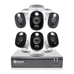 Image of Swann Home DVR Security Camera System with 1TB HDD, 8 Channel 6 Camera, 1080p Video, Indoor or Outdoor Wired Surveillance CCTV, Color Night Vision, Heat Motion Detection, LED Lights, 845806