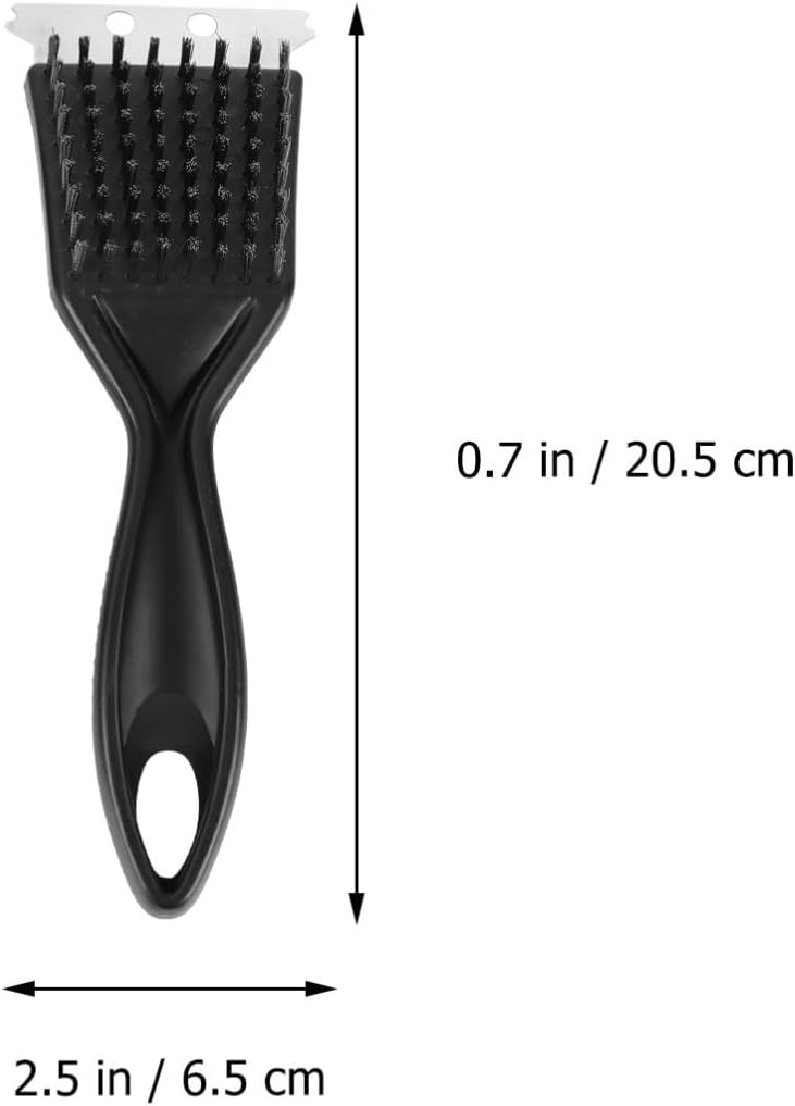 2 Pcs BBQ Grill Brush and Scraper, Black PP Stainless Steel image 2