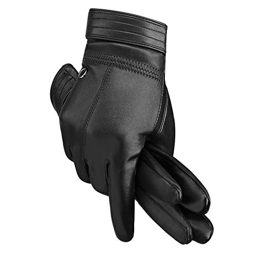 LDDENDP Plus Velvet Dicke warme Lammfell-Handschuhe Outdoor Sports Radfahren Handschuhe Herren Fingertips Touch Screen Motorrad Lederhandschuhe Perfect Holiday Geburtstagsgeschenk Fäustlinge Cover