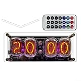 nixie tube clock kit Reloj Nixie IN-12: cuenta con tubo brillante IN-12 con pantalla fluorescente que muestra la fecha y 225 colores de fondo dinámico creando un ambiente futurista retro en tu escritorio o estante