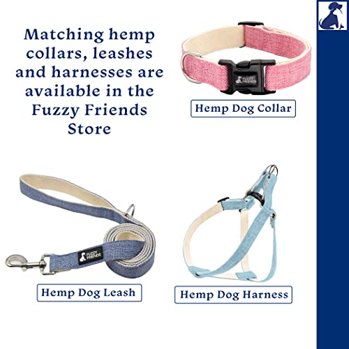 Fuzzy Friends Khaki Hemp Dog Collar. Hypoallergenic Dog Collar Great For Sensitive Skin Or Allergies. 5 Sizes: X-Small, Small, Medium, Large Or X-Large Breeds With No Harsh Dyes Or Chemicals #TOP4