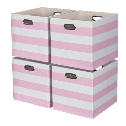 ORGMASTER 13x15x13 Inch Cube Storage Bin, Fabric Storage Cubes 4 Pack