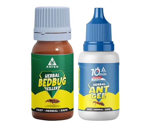 Image of Amish Combo Pack 20g & Amish-B Bed Bug Liquid 30g For Home Kitchen |10Minutes Result Guaranty|Removes Entire Ant, Bed Bug Colony|Powerful 100% Organic No Chemical