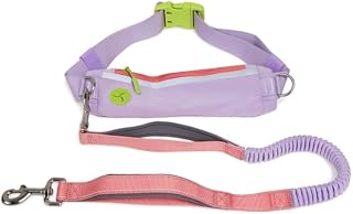 YOULY by Petco Shock-Absorbing Dog Leash & Running Belt Set 3 ft. Pink