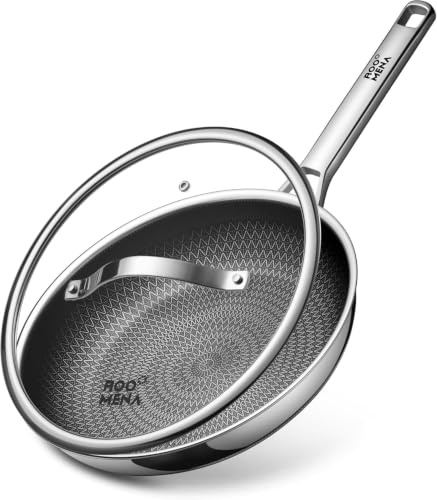 Image of NonStick Frying Pans with Lid, 12 Inch Hybrid Ceramic Latest Upgrade