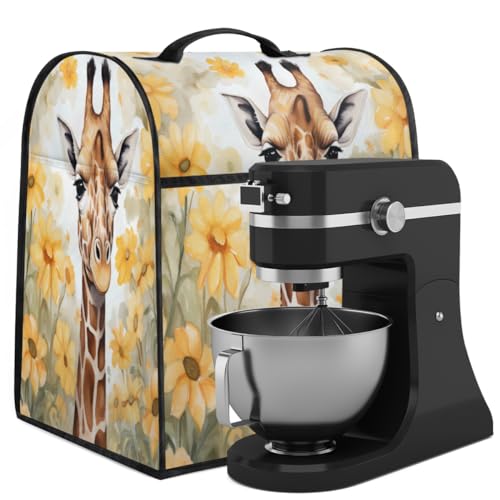 Coffee Maker Cover Flower Giraffe Kitchen Appliance Covers Small Appliance Covers Blender Cover Juicer Cover Dust Covers for Kitchen Appliances with Top Handle and Pockets,Washable,C932