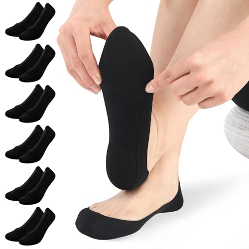 Image of No Show Socks Women with Sponge 6 Pairs Cushioned Sole