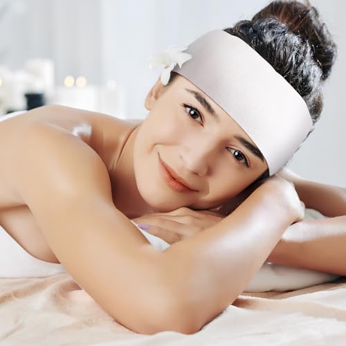 Healeved Disposable Headbands for Facials Spa Headband 30 Pcs Non-Woven Skincare Headband with Adjustable Closure Stretch Hair Band for Makeup and Face Wash - Image 4