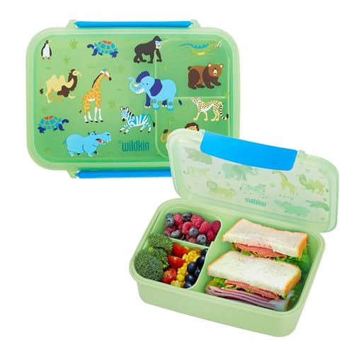 Image of Wildkin Reusable Food Container for Kids - Airtight, Leak Resistant, Dishwasher Safe - Wild Animals