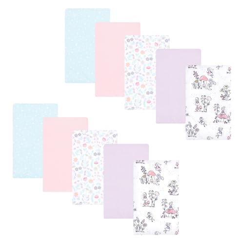 Image of Hudson Baby Unisex Baby Flannel Burp Cloth 10pk, Garden Fairies, One Size