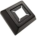 Modern Flat Shoes for 1/2" Iron Balusters (25-Pack) Stair Railing Parts for Square Metal Scroll Basket Twist Knuckle Spindles NO Set Screw (Real Satin Black NOT Matte)
