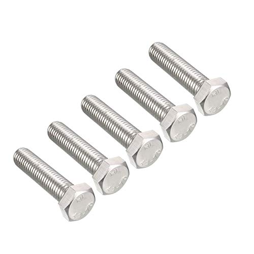 Image of 5 Pcs M12 Hex Bolt M12-1.75 x 50mm UNC Hex Head Screw Bolts A2-70(304) Stainless Steel Fully Threaded Hex Tap Bolts,Plain Finish,Fully Threaded (M12 x 50mm)