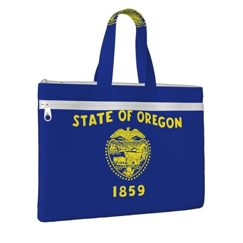 Oregon State Flag Canvas Document Bag Briefcase For Professionals And Executives2