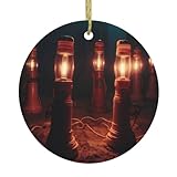 Parfaite pour une suspension polyvalente de festival, cette lampe de poche WHJSHOP lumineuse est livrée avec un câble métallique doré durable, assurant une installation facile sur les portes, les fenêtres ou dans le cadre de projets d'artisanat, de sorte que vous pouvez sans effort répandre la joie des vacances sans les tracas d'installations compliquées.